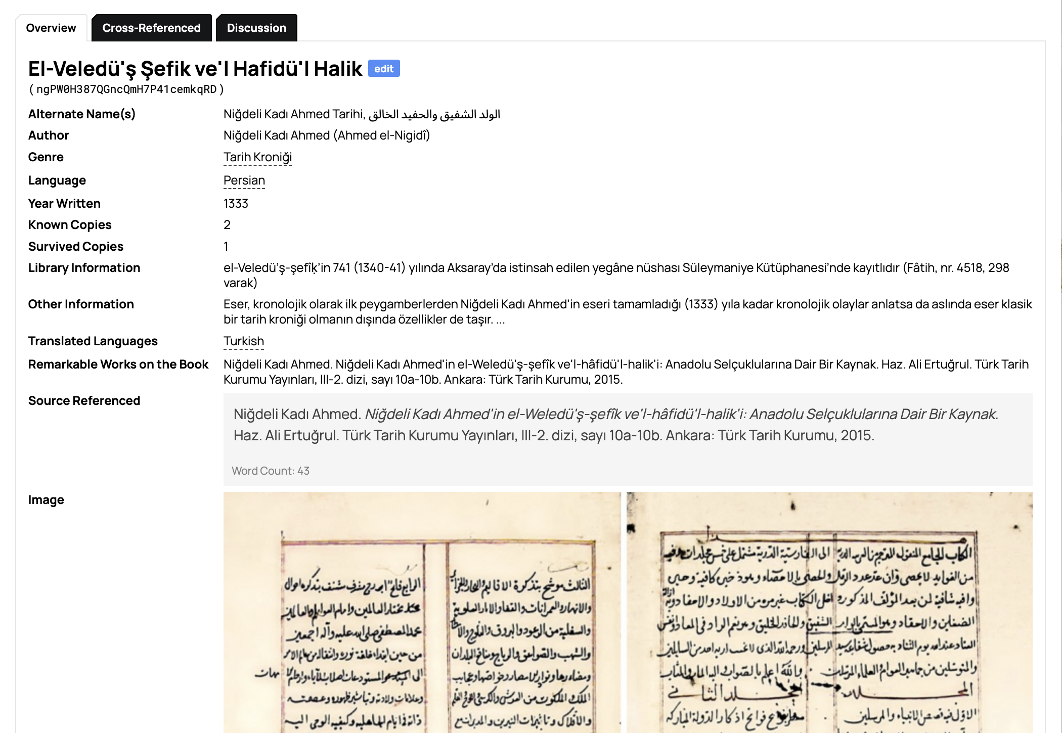 Persian Manuscript with Original Text